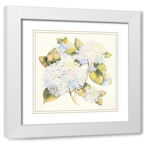 Hydrangeas White Modern Wood Framed Art Print with Double Matting by McKenna, Kathleen Parr
