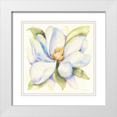 Magnolia White Modern Wood Framed Art Print with Double Matting by McKenna, Kathleen Parr