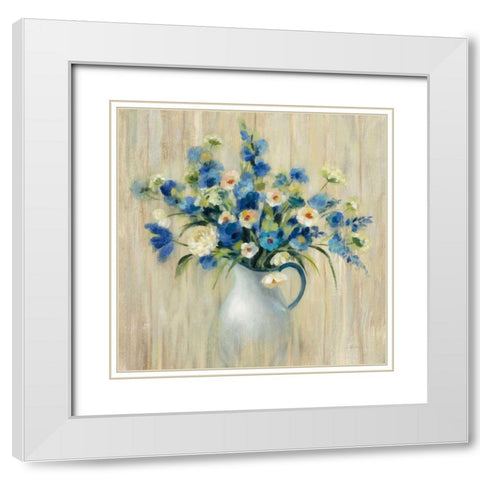 Coastal Bouquet White Modern Wood Framed Art Print with Double Matting by Vassileva, Silvia