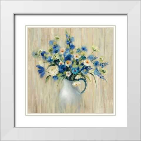 Coastal Bouquet White Modern Wood Framed Art Print with Double Matting by Vassileva, Silvia