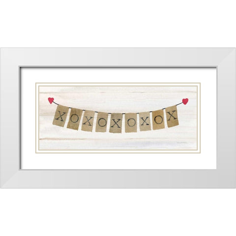 Rustic Valentine Banner I White Modern Wood Framed Art Print with Double Matting by McKenna, Kathleen Parr