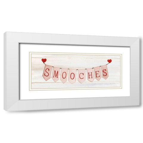 Rustic Valentine Banner III White Modern Wood Framed Art Print with Double Matting by McKenna, Kathleen Parr