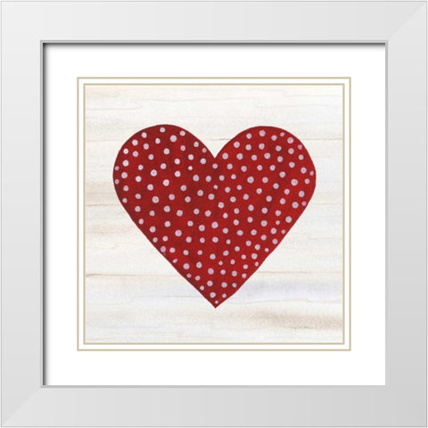 Rustic Valentine Heart I White Modern Wood Framed Art Print with Double Matting by McKenna, Kathleen Parr