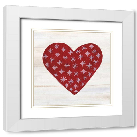 Rustic Valentine Heart II White Modern Wood Framed Art Print with Double Matting by McKenna, Kathleen Parr