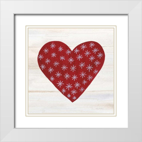 Rustic Valentine Heart II White Modern Wood Framed Art Print with Double Matting by McKenna, Kathleen Parr