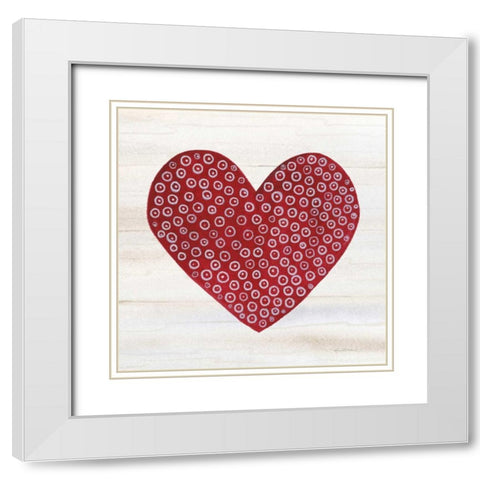 Rustic Valentine Heart III White Modern Wood Framed Art Print with Double Matting by McKenna, Kathleen Parr