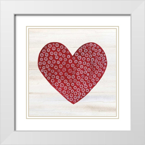 Rustic Valentine Heart III White Modern Wood Framed Art Print with Double Matting by McKenna, Kathleen Parr