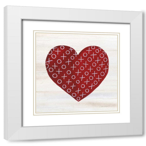 Rustic Valentine Heart IV White Modern Wood Framed Art Print with Double Matting by McKenna, Kathleen Parr