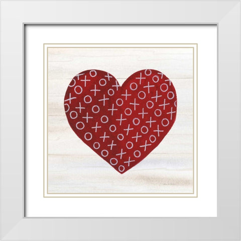 Rustic Valentine Heart IV White Modern Wood Framed Art Print with Double Matting by McKenna, Kathleen Parr