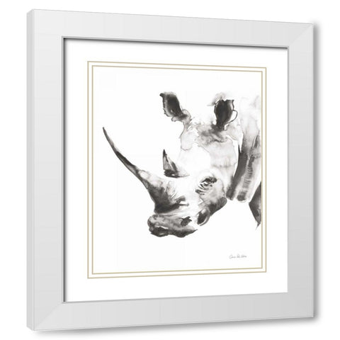 Rhino Gray Crop White Modern Wood Framed Art Print with Double Matting by Valle, Aimee Del
