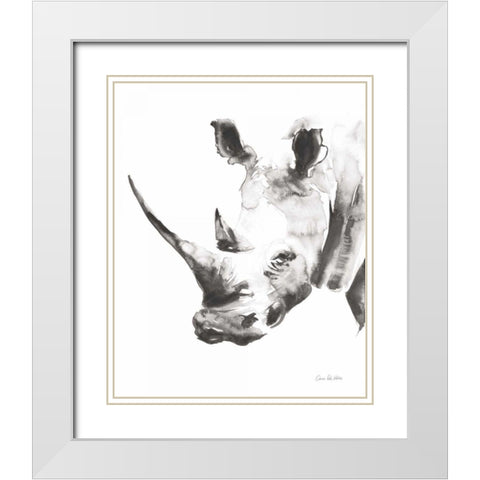 Rhino Gray Crop White Modern Wood Framed Art Print with Double Matting by Valle, Aimee Del