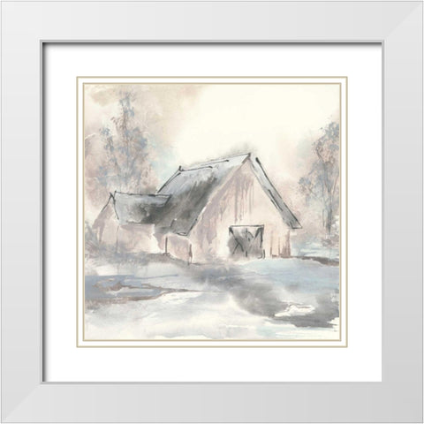 Barn II White Modern Wood Framed Art Print with Double Matting by Paschke, Chris
