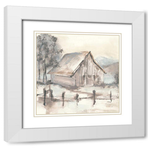 Barn VII White Modern Wood Framed Art Print with Double Matting by Paschke, Chris