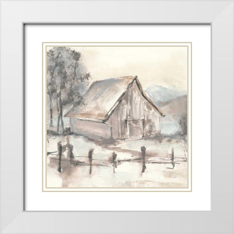 Barn VII White Modern Wood Framed Art Print with Double Matting by Paschke, Chris