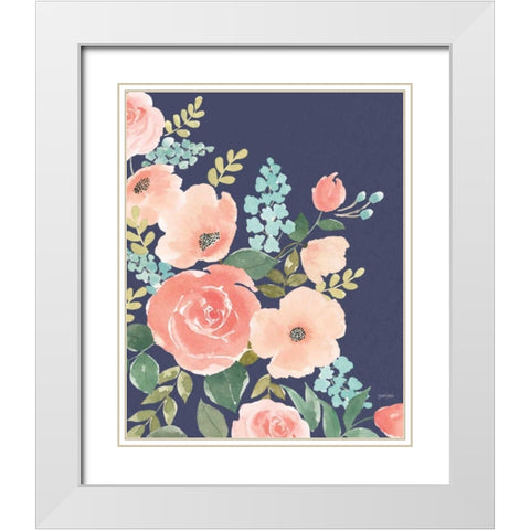 Blooming Delight I White Modern Wood Framed Art Print with Double Matting by Jackson, Jenaya