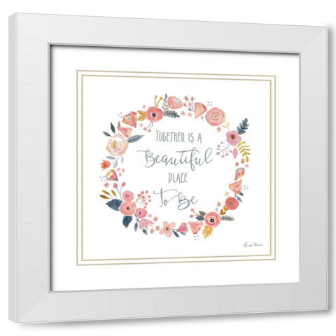 It Takes Two IV White Modern Wood Framed Art Print with Double Matting by Zaman, Farida