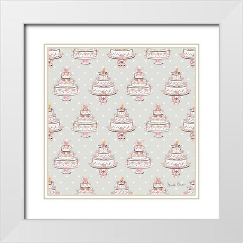 It Takes Two Step 03C White Modern Wood Framed Art Print with Double Matting by Zaman, Farida