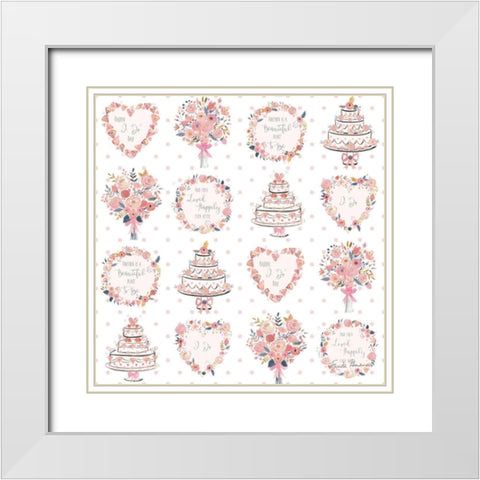 It Takes Two Step 04A White Modern Wood Framed Art Print with Double Matting by Zaman, Farida