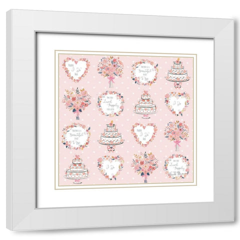 It Takes Two Step 04B White Modern Wood Framed Art Print with Double Matting by Zaman, Farida