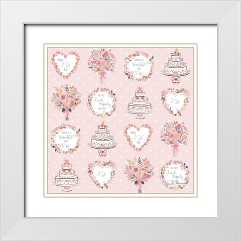 It Takes Two Step 04B White Modern Wood Framed Art Print with Double Matting by Zaman, Farida