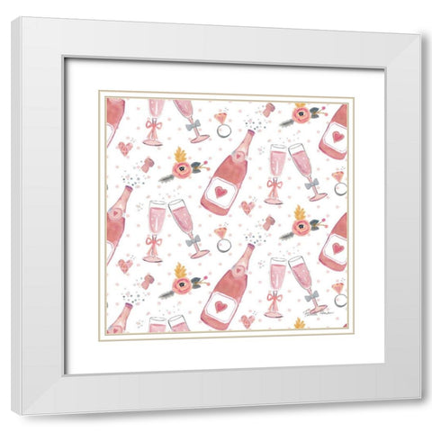It Takes Two Step 06A White Modern Wood Framed Art Print with Double Matting by Zaman, Farida