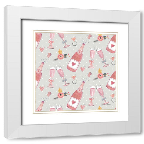 It Takes Two Step 06C White Modern Wood Framed Art Print with Double Matting by Zaman, Farida