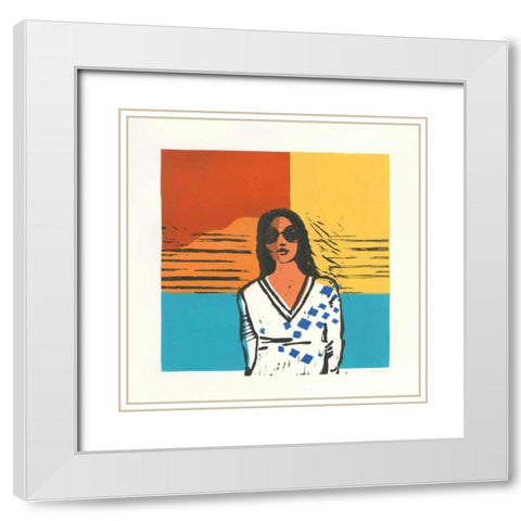 Camila White Modern Wood Framed Art Print with Double Matting by Tillmon, Avery