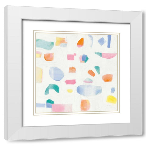 Joy White Modern Wood Framed Art Print with Double Matting by Rhue, Piper