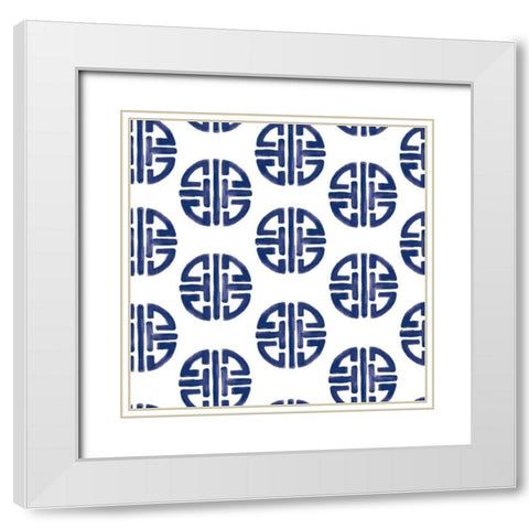 Everyday Chinoiserie Pattern IIB White Modern Wood Framed Art Print with Double Matting by Urban, Mary