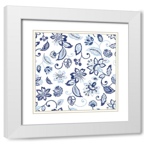 Everyday Chinoiserie Pattern VC White Modern Wood Framed Art Print with Double Matting by Urban, Mary