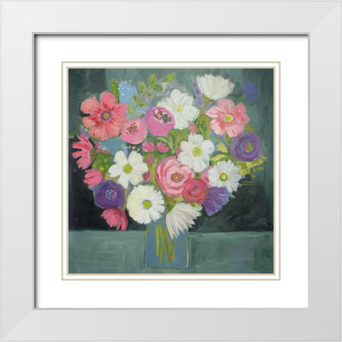 Special Bouquet White Modern Wood Framed Art Print with Double Matting by Zaman, Farida