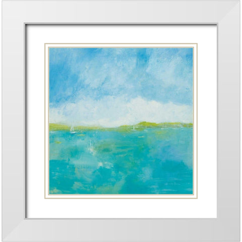 Sunny Day White Modern Wood Framed Art Print with Double Matting by Zaman, Farida
