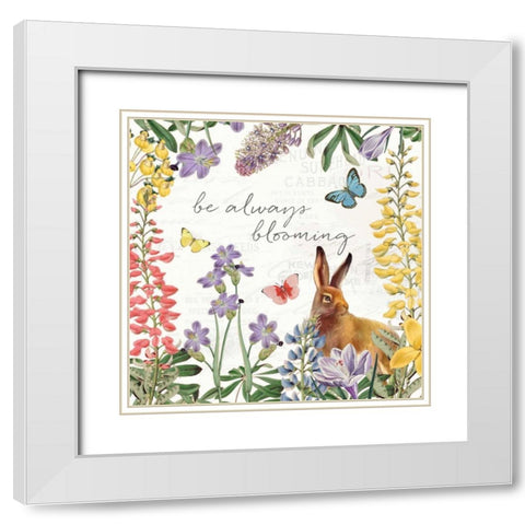 Easter Garden III White Modern Wood Framed Art Print with Double Matting by Pertiet, Katie