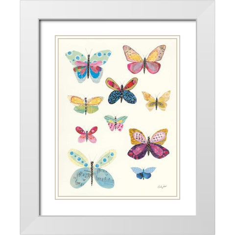 Butterfly Charts I White Modern Wood Framed Art Print with Double Matting by Prahl, Courtney