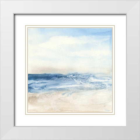 Surf and Sand White Modern Wood Framed Art Print with Double Matting by Paschke, Chris