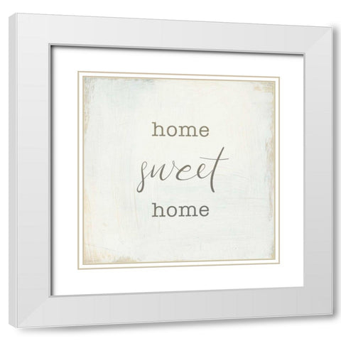 Home Sweet Home I Script White Modern Wood Framed Art Print with Double Matting by Wild Apple Portfolio