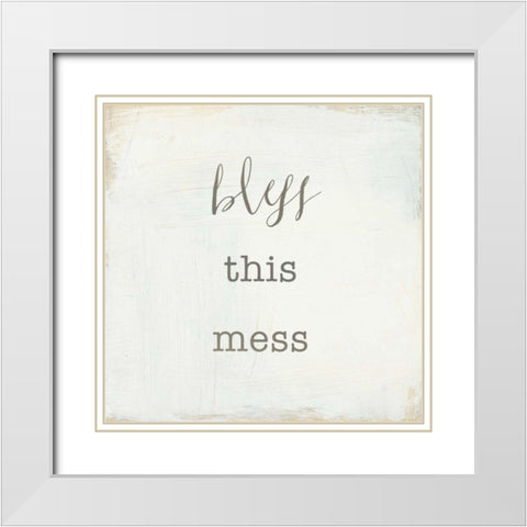 Home Sweet Home II Script White Modern Wood Framed Art Print with Double Matting by Wild Apple Portfolio