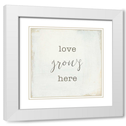 Home Sweet Home III Script White Modern Wood Framed Art Print with Double Matting by Wild Apple Portfolio