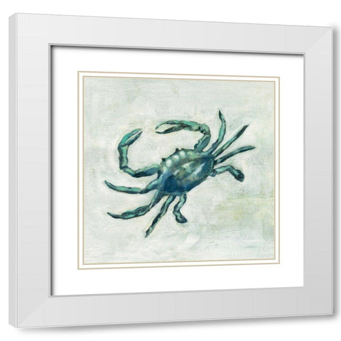 Indigo Sea Life II White Modern Wood Framed Art Print with Double Matting by Vassileva, Silvia