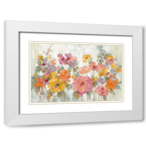 Garden Fun White Modern Wood Framed Art Print with Double Matting by Vassileva, Silvia