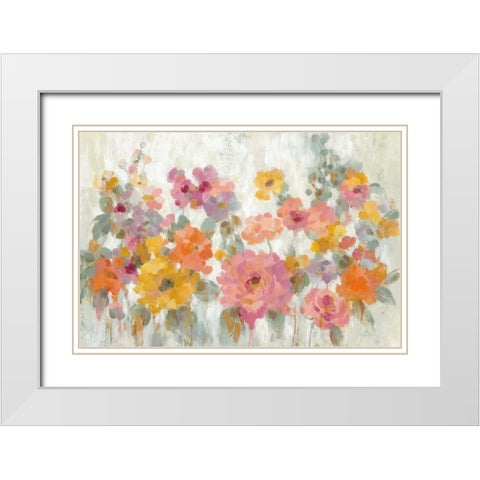 Garden Fun White Modern Wood Framed Art Print with Double Matting by Vassileva, Silvia