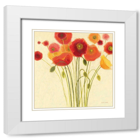 Sizzle I - Wag White Modern Wood Framed Art Print with Double Matting by Novak, Shirley
