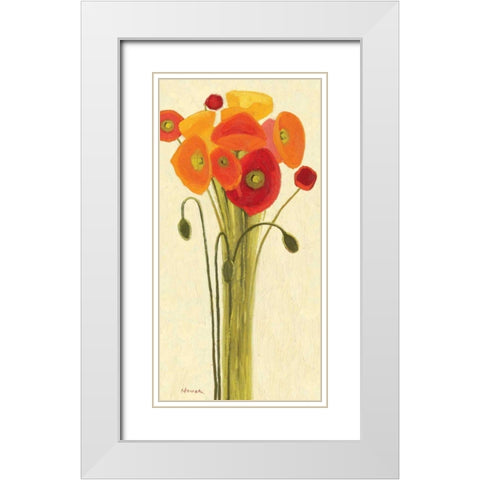 Sizzle II - Wag White Modern Wood Framed Art Print with Double Matting by Novak, Shirley