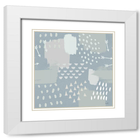 Calm World Map Pattern XI White Modern Wood Framed Art Print with Double Matting by Hershey, Moira
