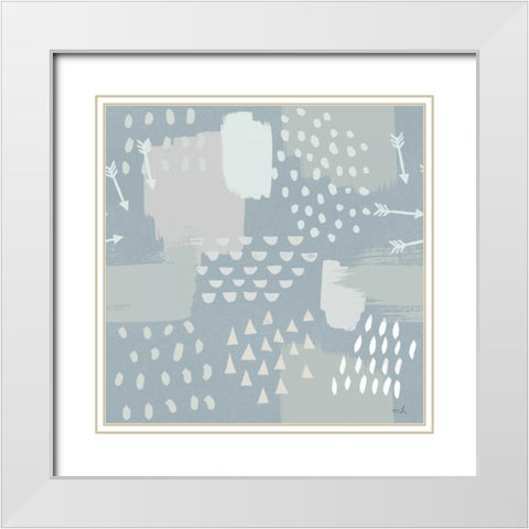 Calm World Map Pattern XI White Modern Wood Framed Art Print with Double Matting by Hershey, Moira