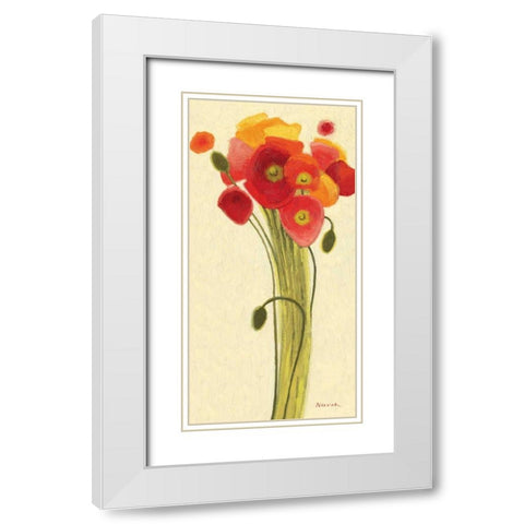 Sizzle III - Wag White Modern Wood Framed Art Print with Double Matting by Novak, Shirley