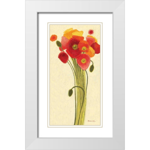 Sizzle III - Wag White Modern Wood Framed Art Print with Double Matting by Novak, Shirley
