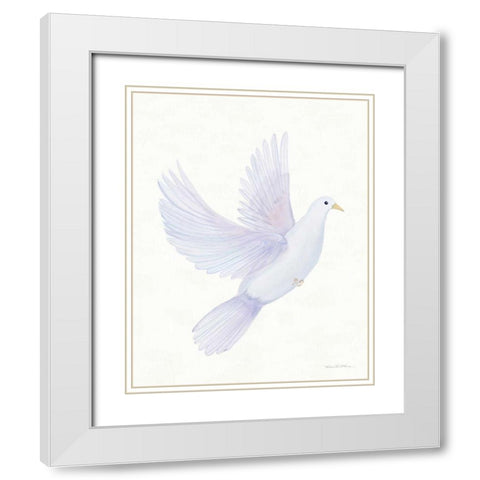 Easter Blessing Dove I White Modern Wood Framed Art Print with Double Matting by McKenna, Kathleen Parr