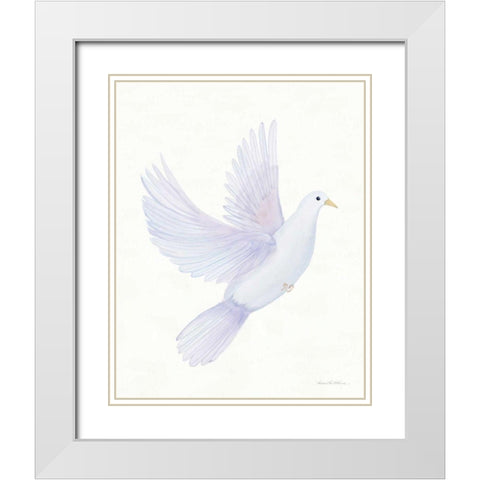 Easter Blessing Dove I White Modern Wood Framed Art Print with Double Matting by McKenna, Kathleen Parr