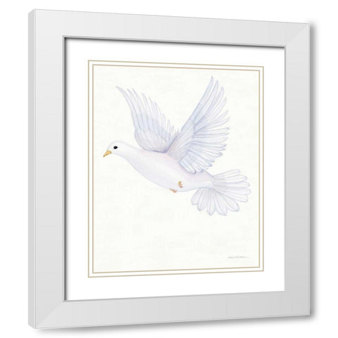 Easter Blessing Dove II White Modern Wood Framed Art Print with Double Matting by McKenna, Kathleen Parr